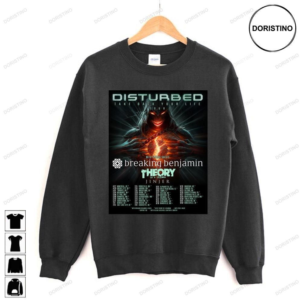 Take Back Your Life 2023 Tour Disturbed With Breaking Benjamin Awesome Shirts